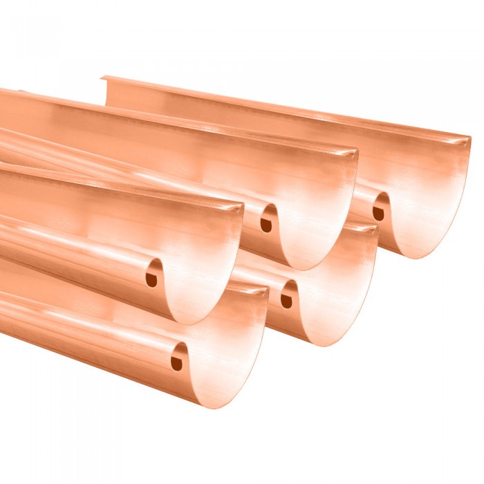 Kupfer 5er Sparpaket Dachrinne halbrund RG280 Länge 1,0 Meter