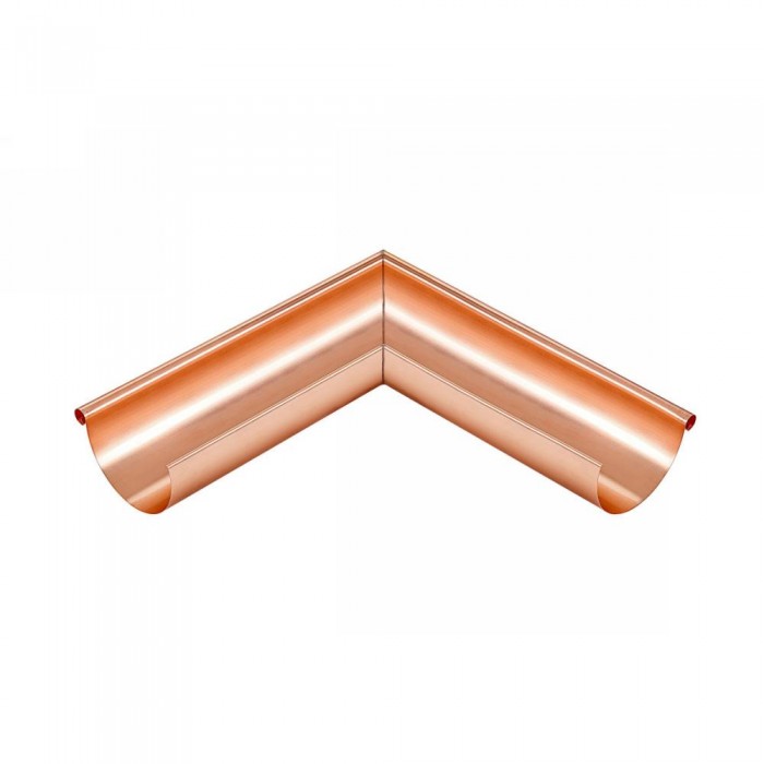 Kupfer Außenwinkel lang gelötet für halbrunde Dachrinne RG200 Winkel 90° Grad