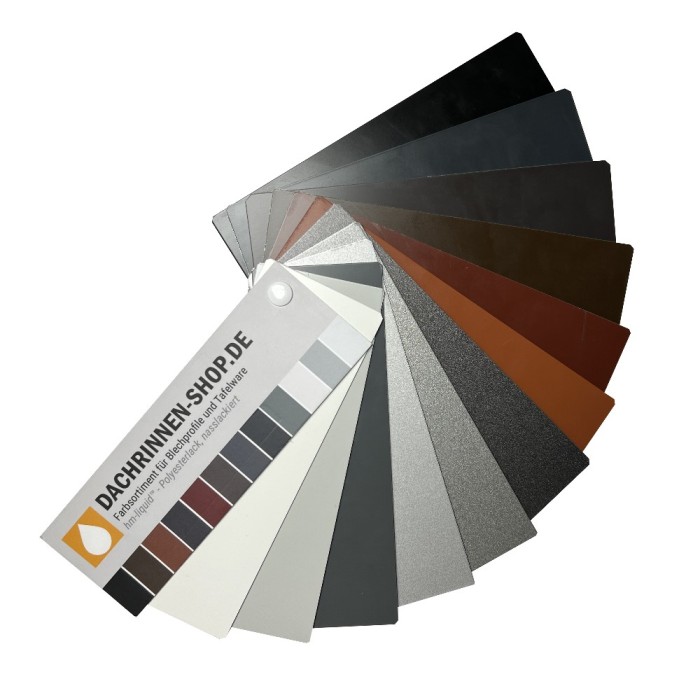 Dachrinnen-Shop Farbfächer für farbige Aluminium Blechkantprofile