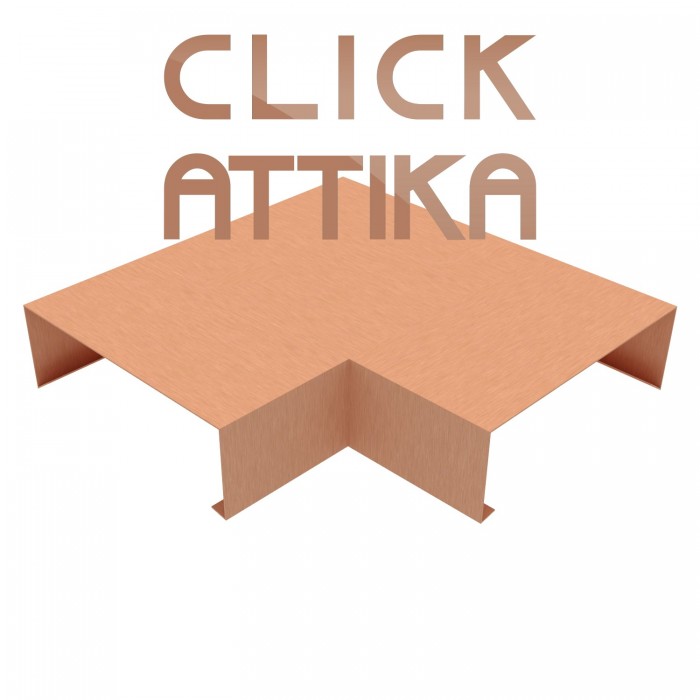 Eckelement aus Kupfer Natur für 24 cm Mauerbreite