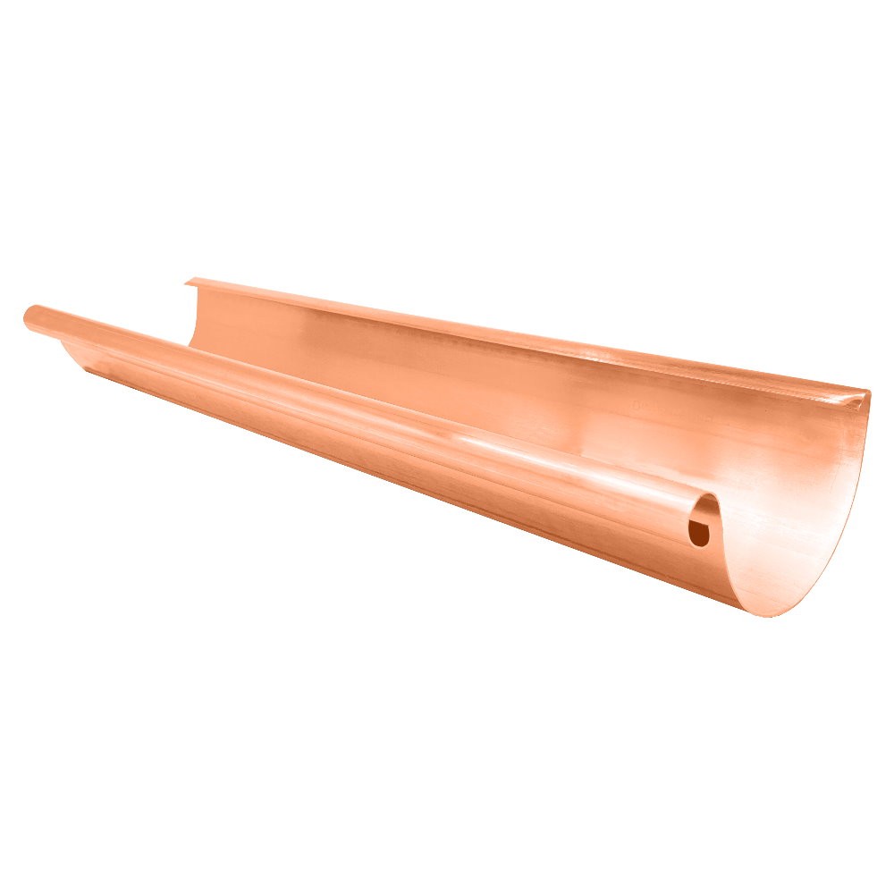 Kupfer Dachrinne halbrund RG250 Länge 1,0 Meter -  - Die  Nr. 1 für Dachentwässerung und Blechkantprofile.