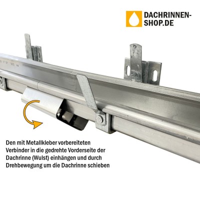 Titanzink Klebe-Rinnenverbinder für Kastendachrinne RG250