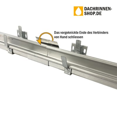 Titanzink Klebe-Rinnenverbinder für Kastendachrinne RG400