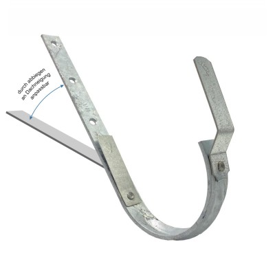 Rinnenhalter lang halbrund RG200 aus Stahl, verzinkt