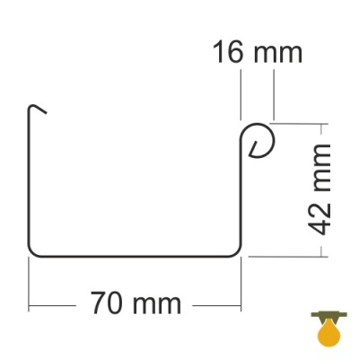 Zink Kleindachrinne RG 200 für Steckschiene Länge: 3 Meter