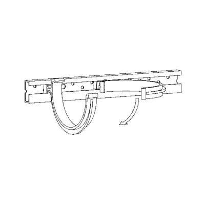 Aluminium Dachrinnen-Drehhalter halbrund RG280 schiefergrau