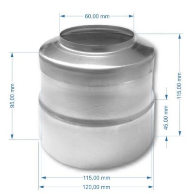 Titanzink KG-Rohr Blende Ø 120 mm für Fallrohr DN60