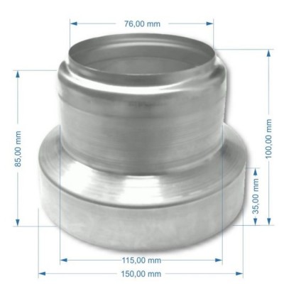 Titanzink KG-Rohr Blende Ø 150 mm für Fallrohr DN76