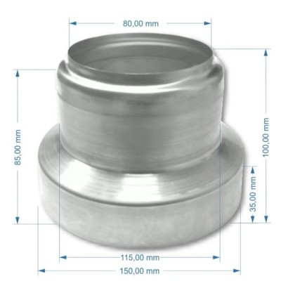 Titanzink KG-Rohr Blende Ø 150 mm für Fallrohr DN80