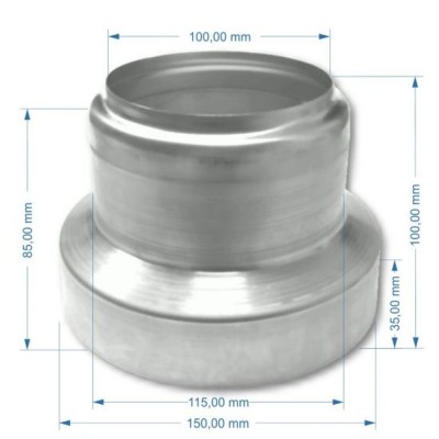 Titanzink KG-Rohr Blende Ø 150 mm für Fallrohr DN100