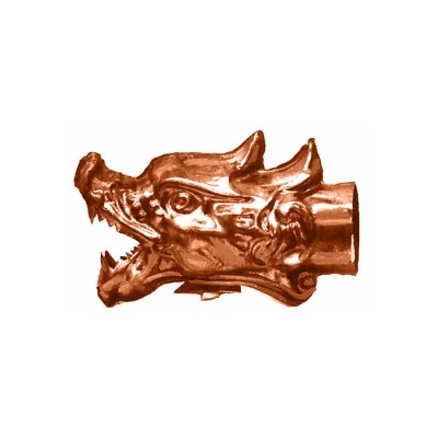 Kupfer Wasserspeier Löwenkopf 65mm rund