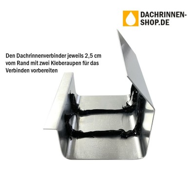 Aluminium Klebe-Rinnenverbinder für Kastendachrinne RG200