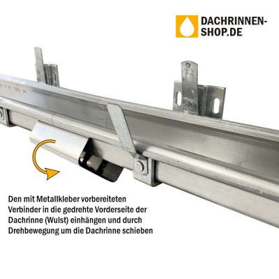 Aluminium Klebe-Rinnenverbinder für Kastendachrinne RG500