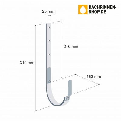 Rinnenhalter kurz halbrund RG333 aus Stahl, verzinkt